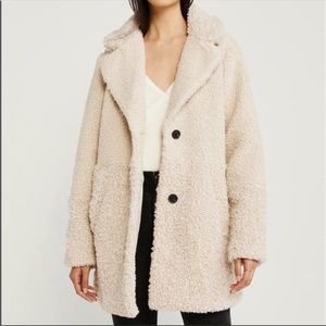 Abercrombie & Fitch Mixed Fabric Teddy Coat Size S - image 1